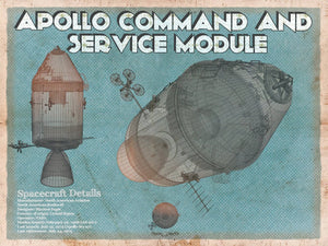 14" x 11" / Unframed Cutler West Apollo command and service module NASA Aviation Space Print