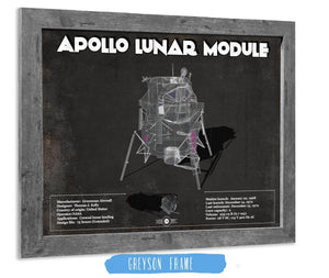 14" x 11" / Greyson Frame Cutler West Apollo Lunar Module (LEM) NASA Aviation Blueprint Print