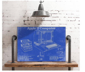 Cutler West Apple II Computer Vintage Blueprint Art