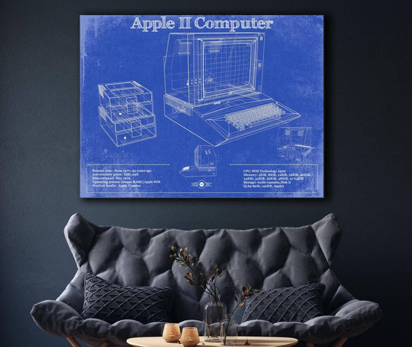 Cutler West Apple II Computer Vintage Blueprint Art