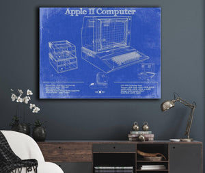 Cutler West Apple II Computer Vintage Blueprint Art