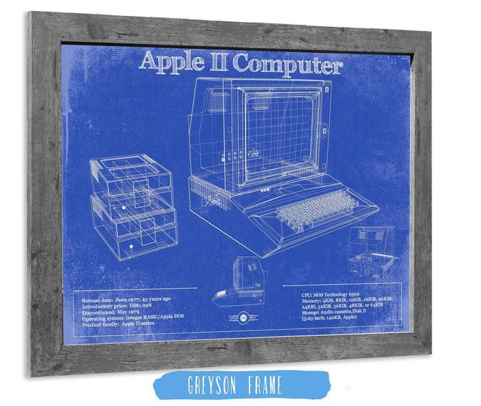 Cutler West Best Selling Collection Apple II Computer Vintage Blueprint Art