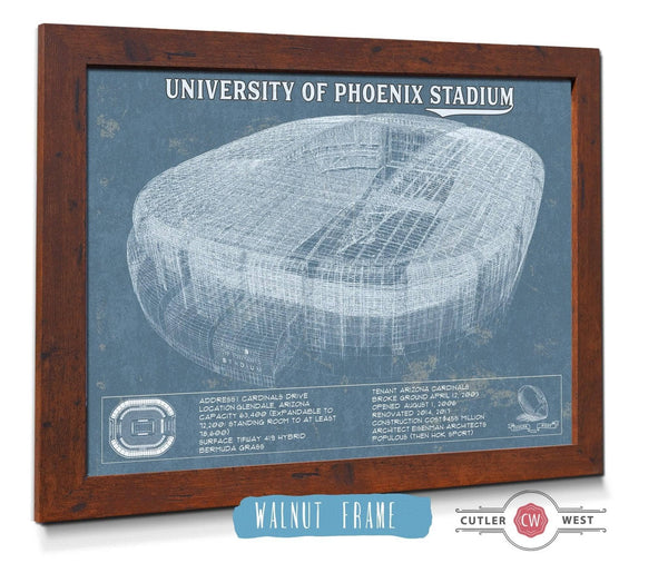 20" x 16" / Walnut Frame Cutler West Arizona Cardinals University Of Phoenix Stadium Vintage Football Print