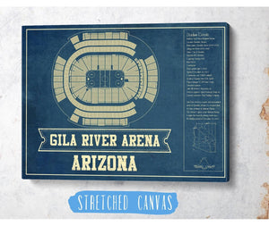 Cutler West Arizona Coyotes - Gila River Arena Vintage Hockey Blueprint NHL Print
