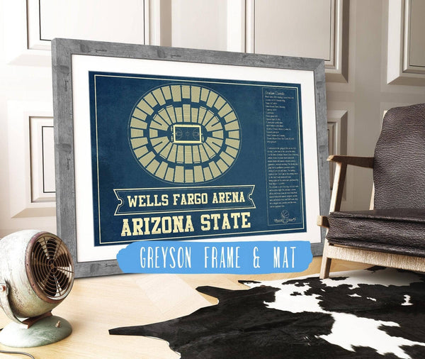 14" x 11" / Greyson Frame & Mat Cutler West Arizona State University Wells Fargo Arena