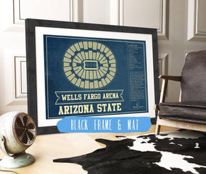 20" x 16" / Black Frame & Mat Cutler West Arizona State University Wells Fargo Arena