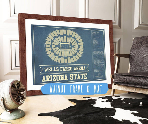 20" x 16" / Walnut Frame & Mat Cutler West Arizona State University Wells Fargo Arena