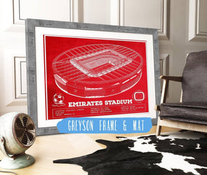 14" x 11" / Greyson Frame & Mat Cutler West Arsenal Football Club - Emirates Stadium Soccer Print