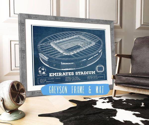 14" x 11" / Greyson Frame & Mat Cutler West Arsenal Football Club Emirates Stadium Soccer Print