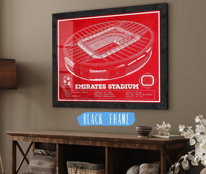 20" x 16" / Black Frame Cutler West Arsenal Football Club - Emirates Stadium Soccer Print