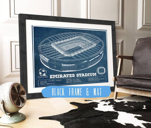 20" x 16" / Black Frame & Mat Cutler West Arsenal Football Club Emirates Stadium Soccer Print