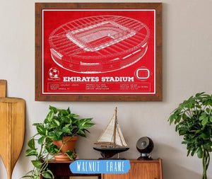 20" x 16" / Walnut Frame Cutler West Arsenal Football Club - Emirates Stadium Soccer Print