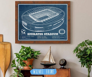 20" x 16" / Walnut Frame Cutler West Arsenal Football Club Emirates Stadium Soccer Print