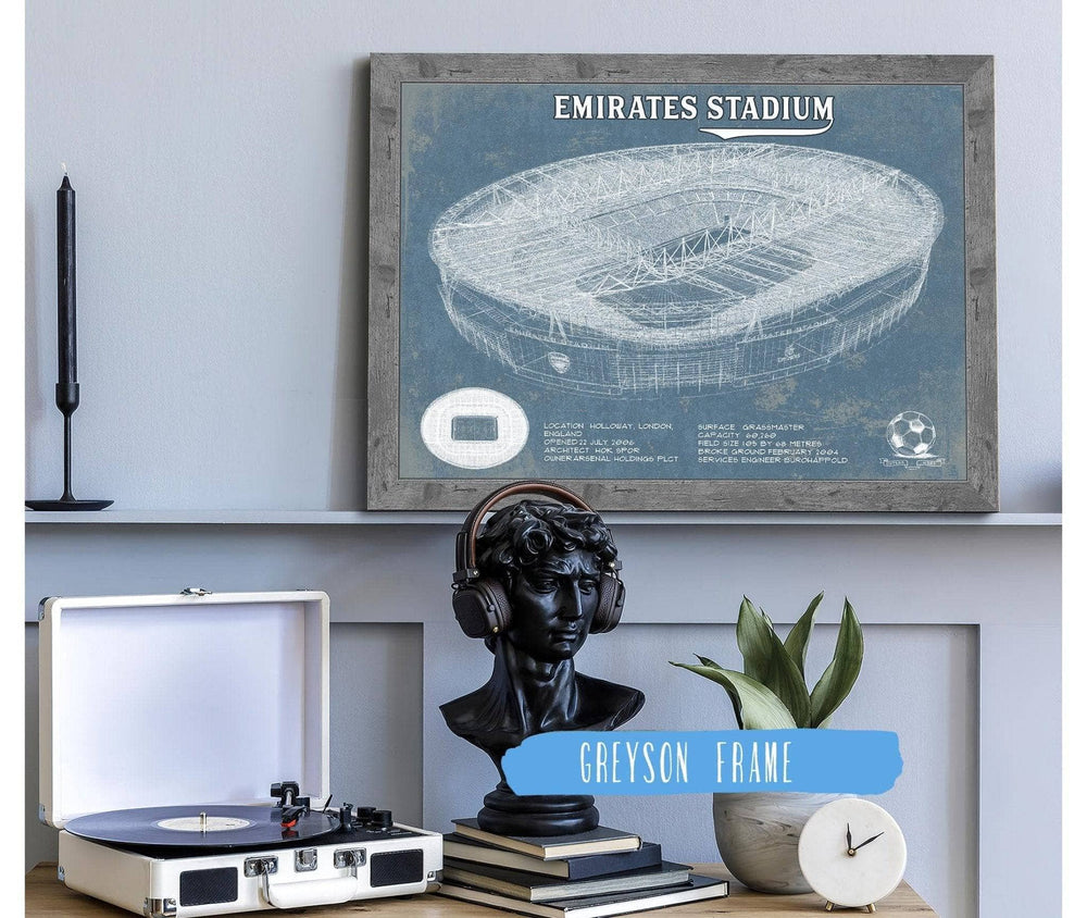 14" x 11" / Stretched Canvas Wrap Cutler West Arsenal Football Club Emirates Stadium Soccer Vintage Print