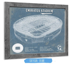 14" x 11" / Greyson Frame Cutler West Arsenal Football Club Emirates Stadium Soccer Vintage Print