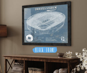 20" x 16" / Black Frame Cutler West Arsenal Football Club Emirates Stadium Soccer Vintage Print