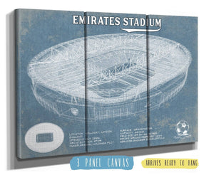 36" x 24" / 3 Panel Canvas Wrap Cutler West Arsenal Football Club Emirates Stadium Soccer Vintage Print