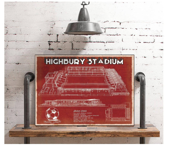 Cutler West Arsenal Football Club - Vintage Highbury Stadium Soccer Print