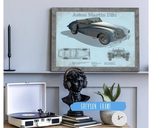 Cutler West Aston Martin DB1 Blueprint Vintage Auto Print