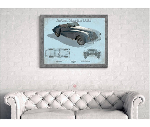 Cutler West Aston Martin DB1 Blueprint Vintage Auto Print