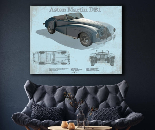 Cutler West Aston Martin DB1 Blueprint Vintage Auto Print
