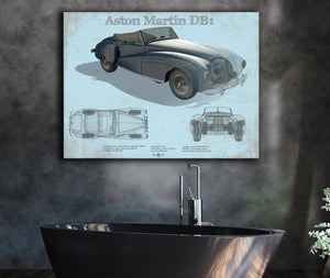 Cutler West Aston Martin DB1 Blueprint Vintage Auto Print
