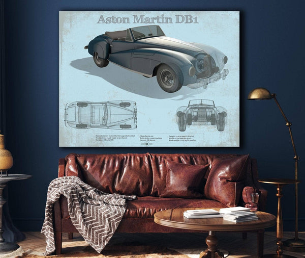 Cutler West Aston Martin DB1 Blueprint Vintage Auto Print