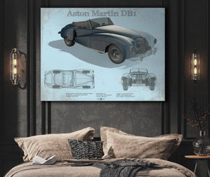 Cutler West Aston Martin DB1 Blueprint Vintage Auto Print