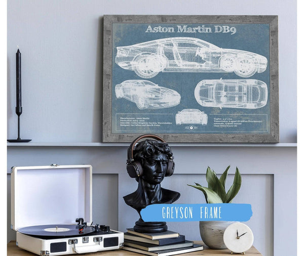 Cutler West Aston Martin DB9 Blueprint Vintage Auto Print