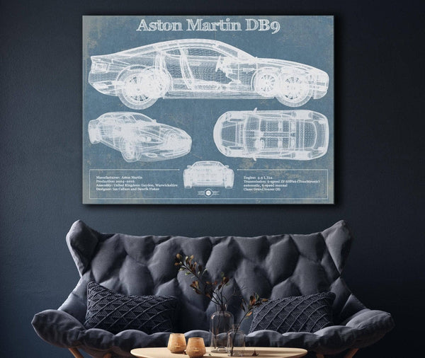 Cutler West Aston Martin DB9 Blueprint Vintage Auto Print
