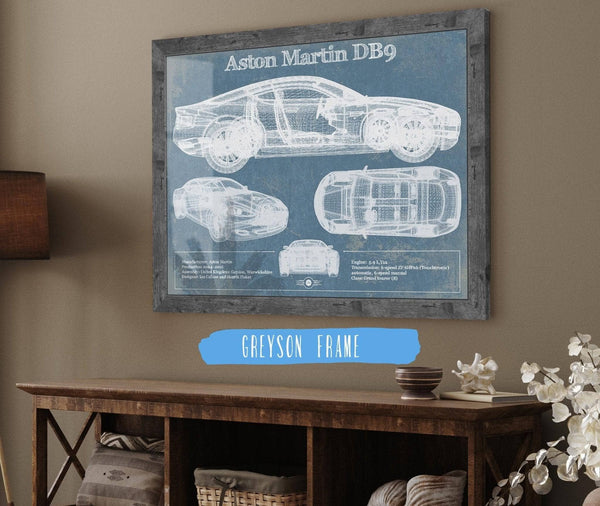 Cutler West Aston Martin DB9 Blueprint Vintage Auto Print