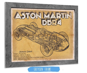 14" x 11" / Greyson Frame Cutler West Aston Martin DBR4 Formula One Race Car Print