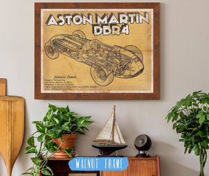 20" x 16" / Walnut Frame Cutler West Aston Martin DBR4 Formula One Race Car Print
