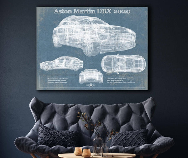 Cutler West Aston Martin DBX 2020 Blueprint Vintage Auto Print