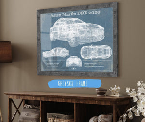 14" x 11" / Greyson Frame Cutler West Aston Martin DBX 2020 Blueprint Vintage Auto Print