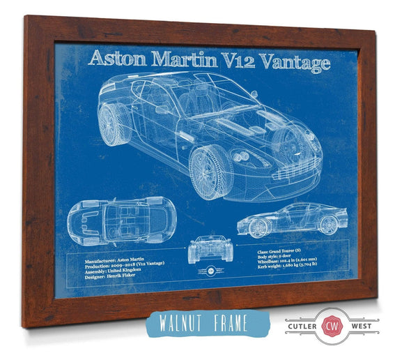 Cutler West Aston Martin V12 Blueprint Vintage Auto Print