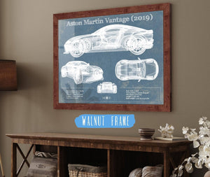 Cutler West Aston Martin Vantage (2019) Vintage Blueprint Auto Print