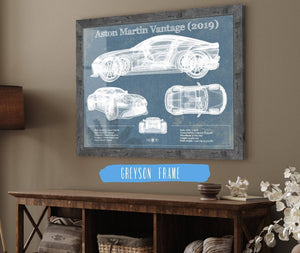 Cutler West Aston Martin Vantage (2019) Vintage Blueprint Auto Print
