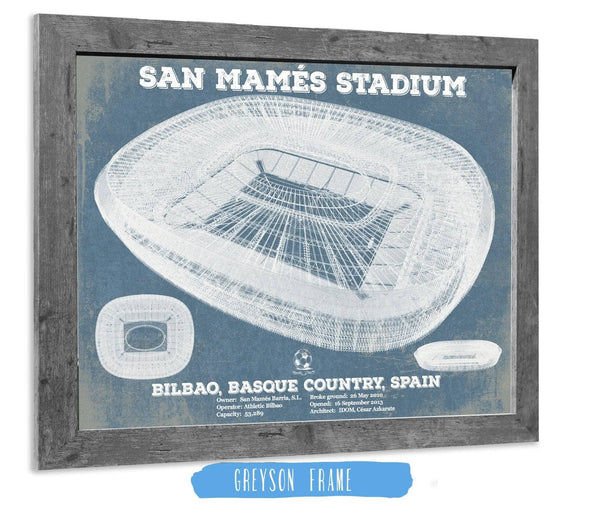 14" x 11" / Greyson Frame Cutler West Athletic Bilbao - San Mamés Stadium Soccer Print