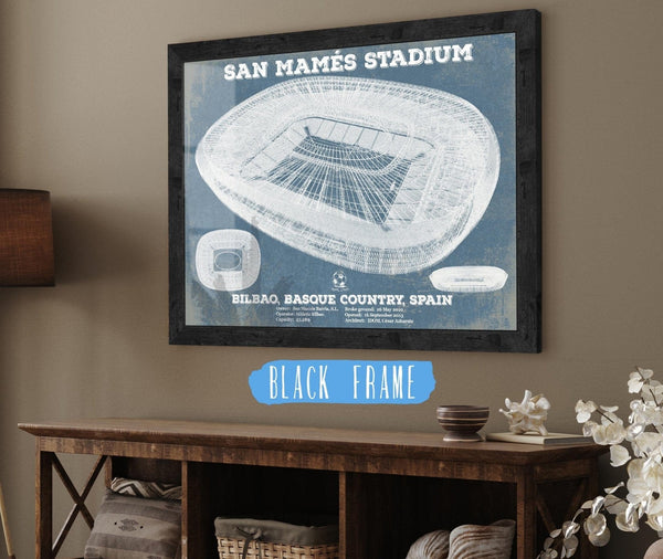 20" x 16" / Black Frame Cutler West Athletic Bilbao - San Mamés Stadium Soccer Print