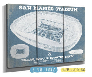 36" x 24" / 3 Panel Canvas Wrap Cutler West Athletic Bilbao - San Mamés Stadium Soccer Print