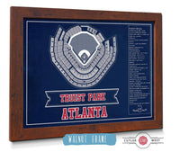 Cutler West Baseball Collection 14" x 11" / Walnut Frame Turner Field - Atlanta Braves (MLB) Team Color Vintage Baseball Print 933311175_51710