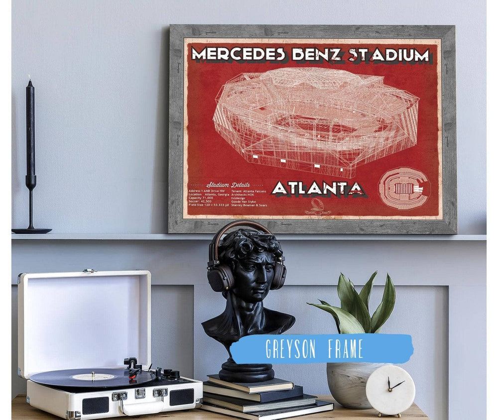 14" x 11" / Stretched Canvas Wrap Cutler West Atlanta Falcons - Mercedes-Benz Stadium NFL Team Print