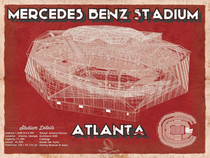 14" x 11" / Unframed Cutler West Atlanta Falcons - Mercedes-Benz Stadium NFL Team Print