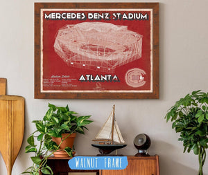 20" x 16" / Walnut Frame Cutler West Atlanta Falcons - Mercedes-Benz Stadium NFL Team Print