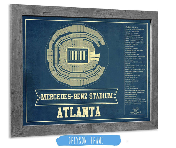 14" x 11" / Greyson Frame Cutler West Atlanta Falcons - Mercedes-Benz Stadium - Vintage Football Print