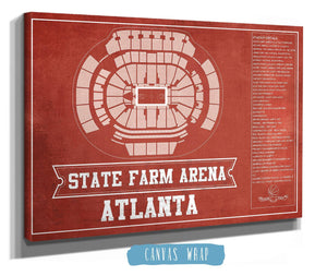 Cutler West Atlanta Hawks - State Farm Arena Vintage Basketball Blueprint NBA Print