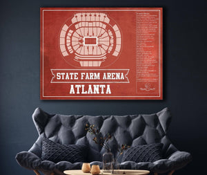 Cutler West Atlanta Hawks - State Farm Arena Vintage Basketball Blueprint NBA Print
