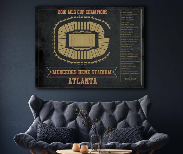 Cutler West Atlanta United F.C. - Mercedes-Benz Stadium Stadium Vintage Soccer Print