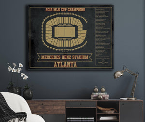 Cutler West Atlanta United F.C. - Mercedes-Benz Stadium Stadium Vintage Soccer Print